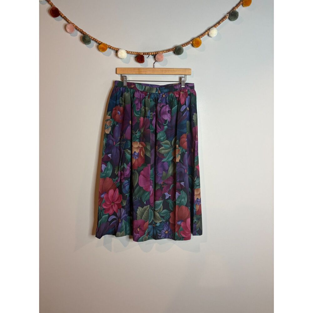 Vtg Alfred Dunner floral midi skirt